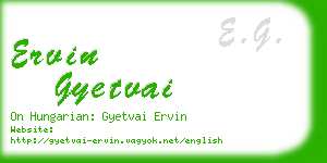 ervin gyetvai business card